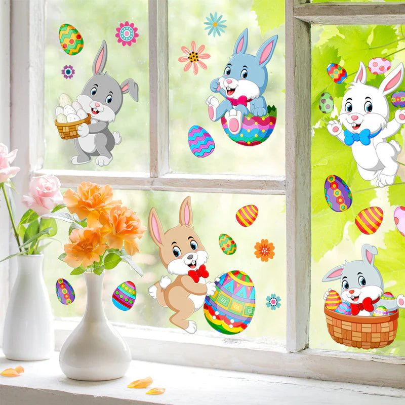 Frühlingszauber – Osterhasen Fensteraufkleber für eine festliche Dekoration