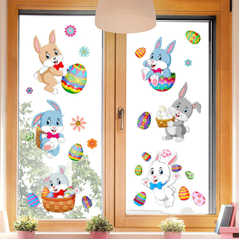 Frühlingszauber – Osterhasen Fensteraufkleber für eine festliche Dekoration