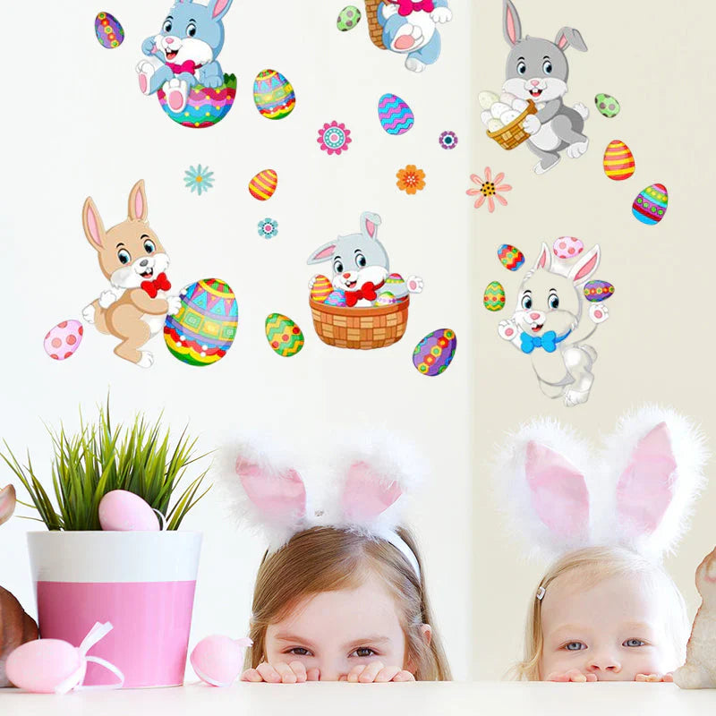 Frühlingszauber – Osterhasen Fensteraufkleber für eine festliche Dekoration