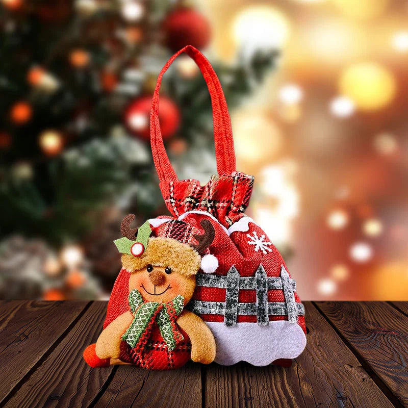 Weihnachtliche Geschenkbeutel im Puppenstil