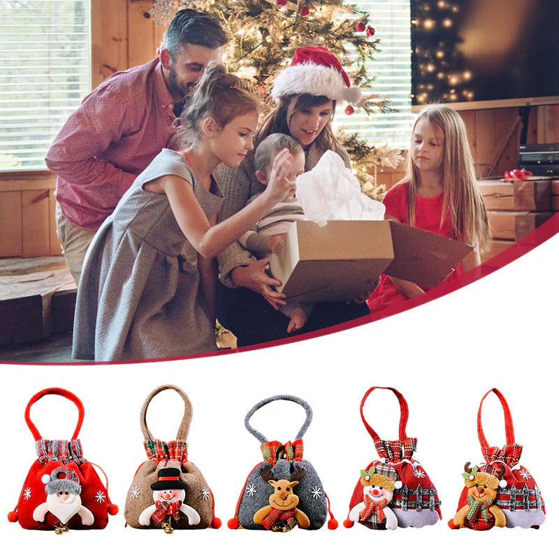 Weihnachtliche Geschenkbeutel im Puppenstil