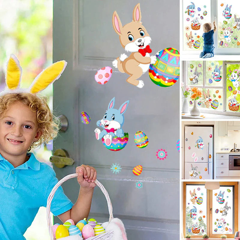 Frühlingszauber – Osterhasen Fensteraufkleber für eine festliche Dekoration