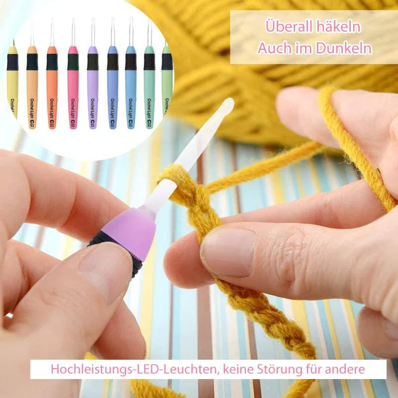 Leuchtende Häkelnadeln Set – 9-teilig für kreatives Handarbeiten