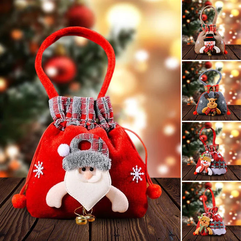 Weihnachtliche Geschenkbeutel im Puppenstil