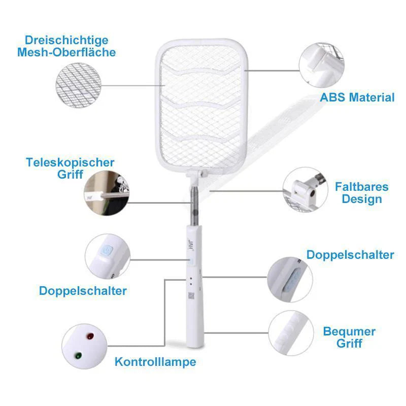 Elektrische Teleskop-Mückenklatsche – Effektiv, sicher und tragbar