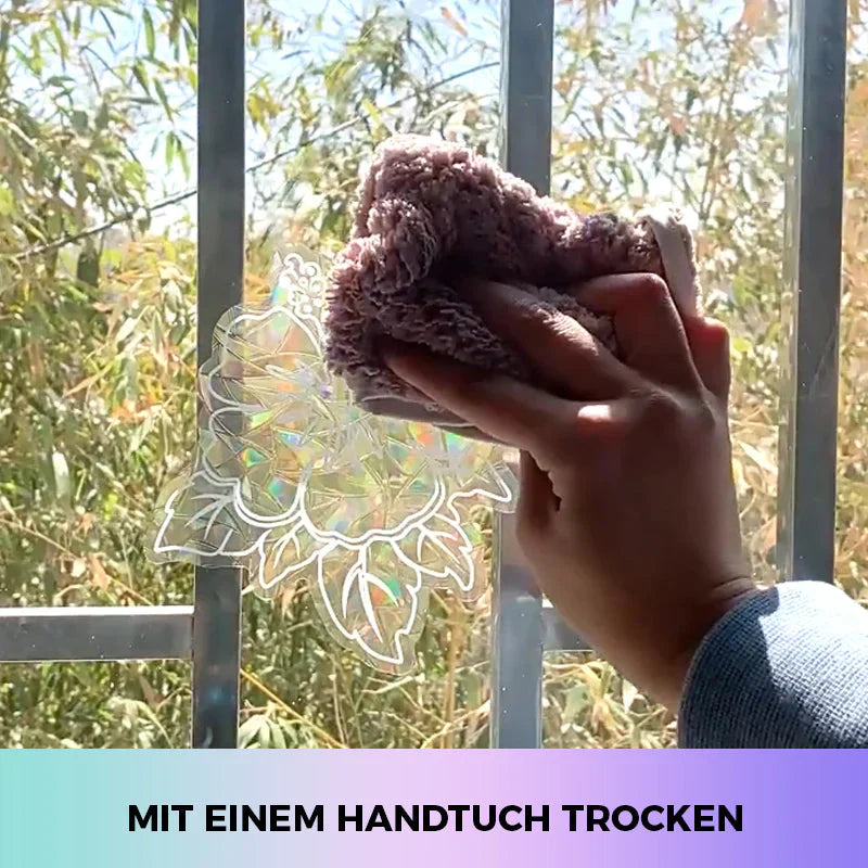 Selbsthaftende Regenbogen-Fensterdekoration, 6er-Set