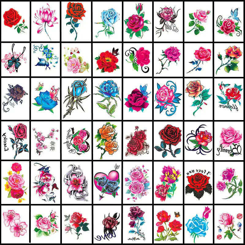 3D-Kunsttattoo Sticker-Set (50 Stück)