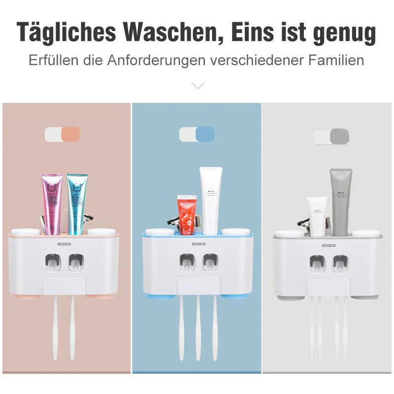 Praktisches Zahnbürstenhalter und Zahnpastaspender Set