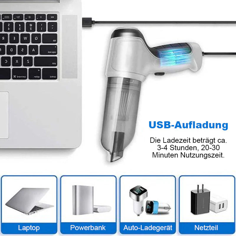 Kabelloser 3-in-1 Mini-Handstaubsauger