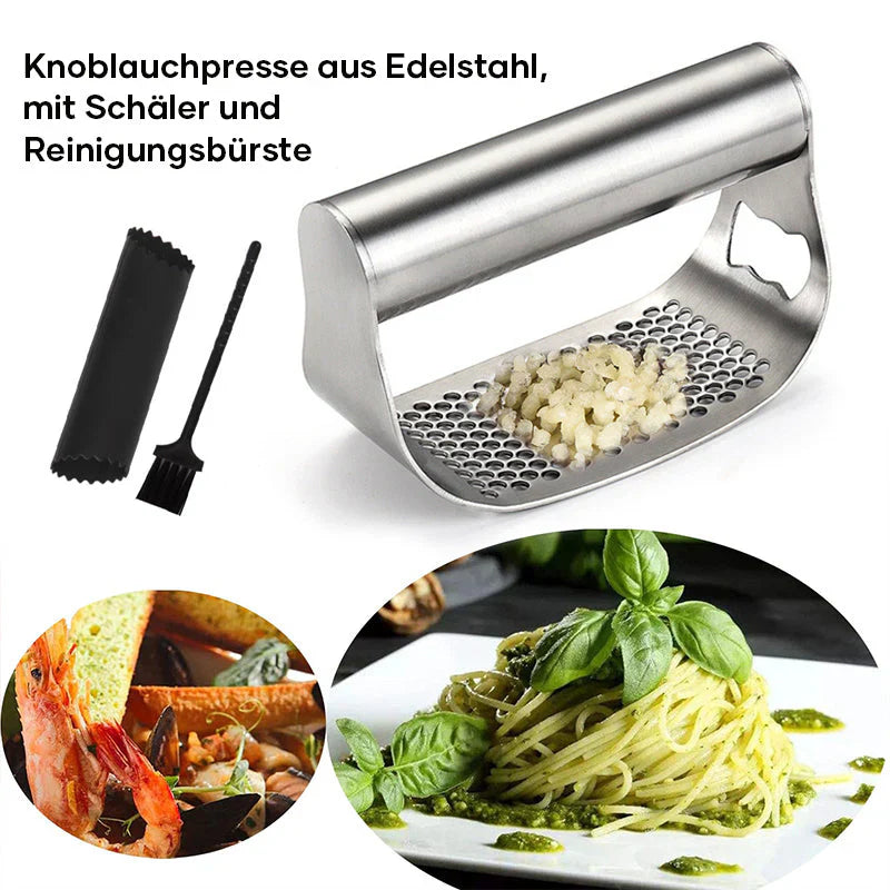 Edelstahl-Knoblauchpresse