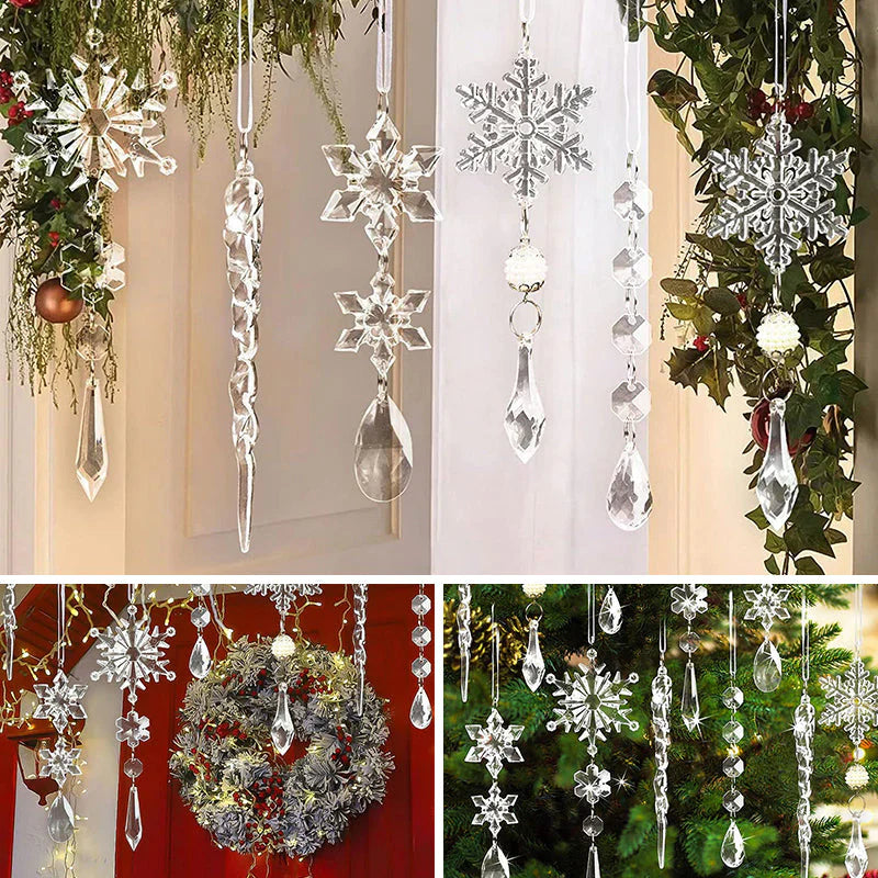 Kristall-Schneeflocken Weihnachtsbaumschmuck