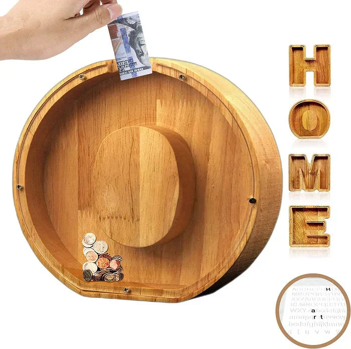 Personalisierbare Sparbox aus Holz – Stilvoll und nachhaltig