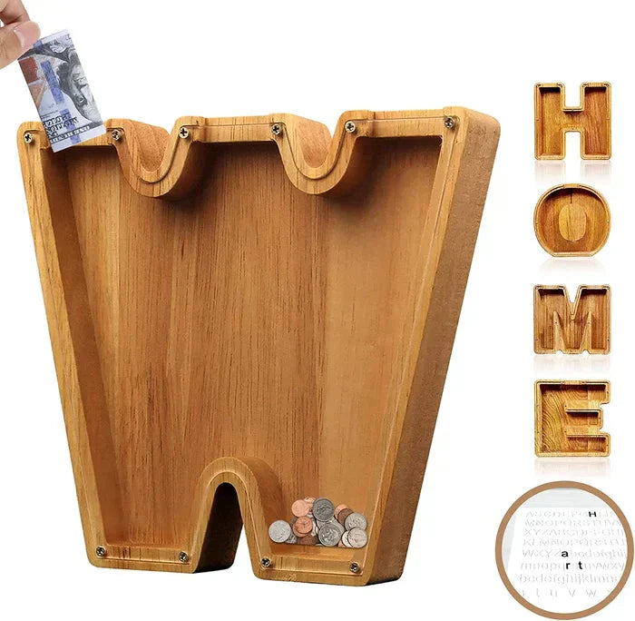 Personalisierbare Sparbox aus Holz – Stilvoll und nachhaltig