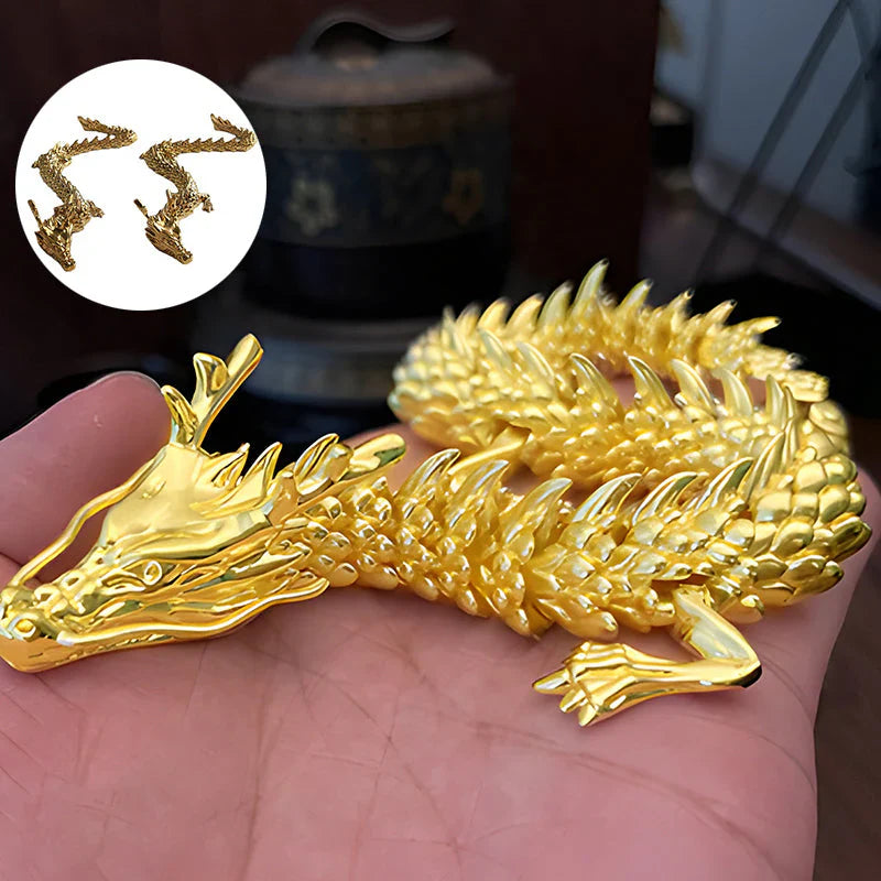 Goldener Drache mit beweglichen Gelenken