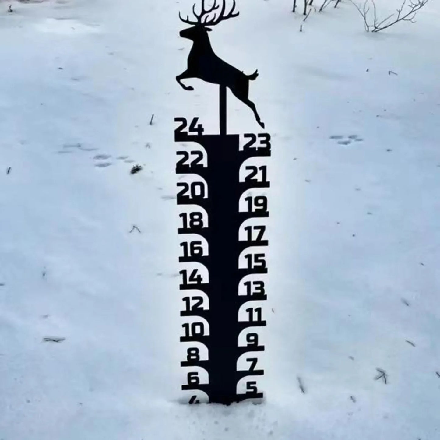 SchneeMesser – Dekorative Schneetiefenanzeige für den Garten