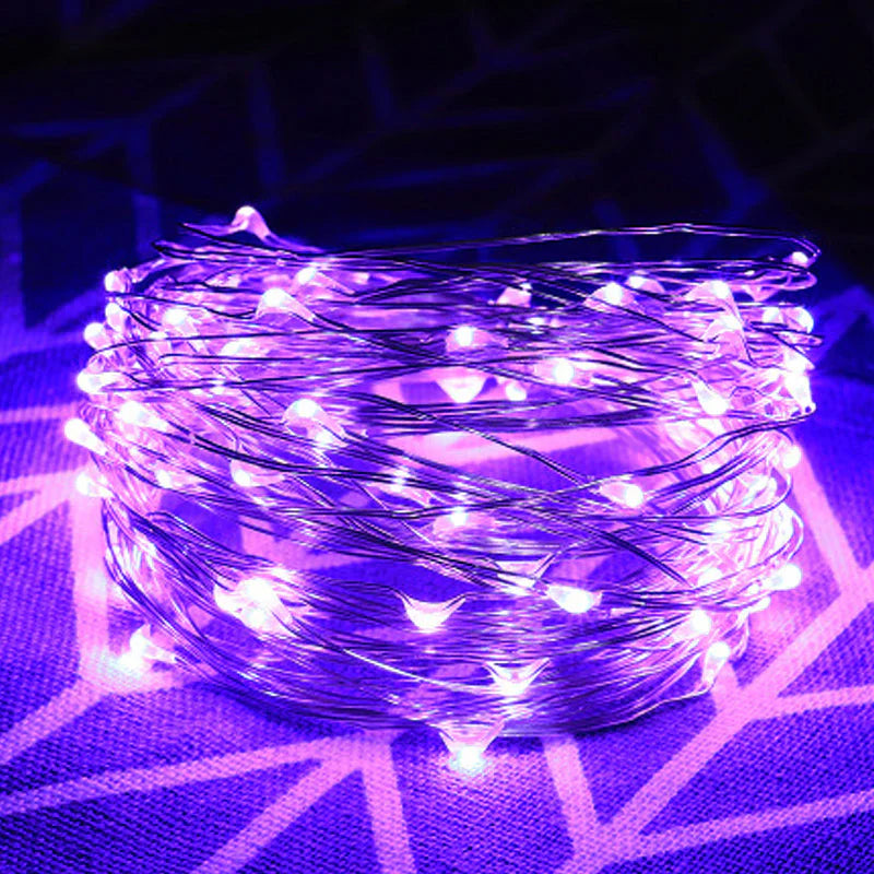 Dekorative Kupferdraht-Lichterkette mit USB-Anschluss