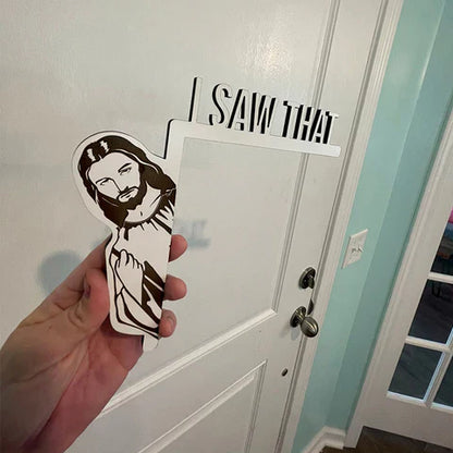 Lustige Jesus-Türrahmen-Dekoration – Der heilige Blick mit Humor!