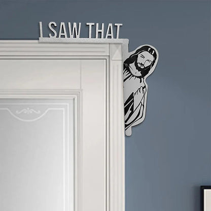 Lustige Jesus-Türrahmen-Dekoration – Der heilige Blick mit Humor!