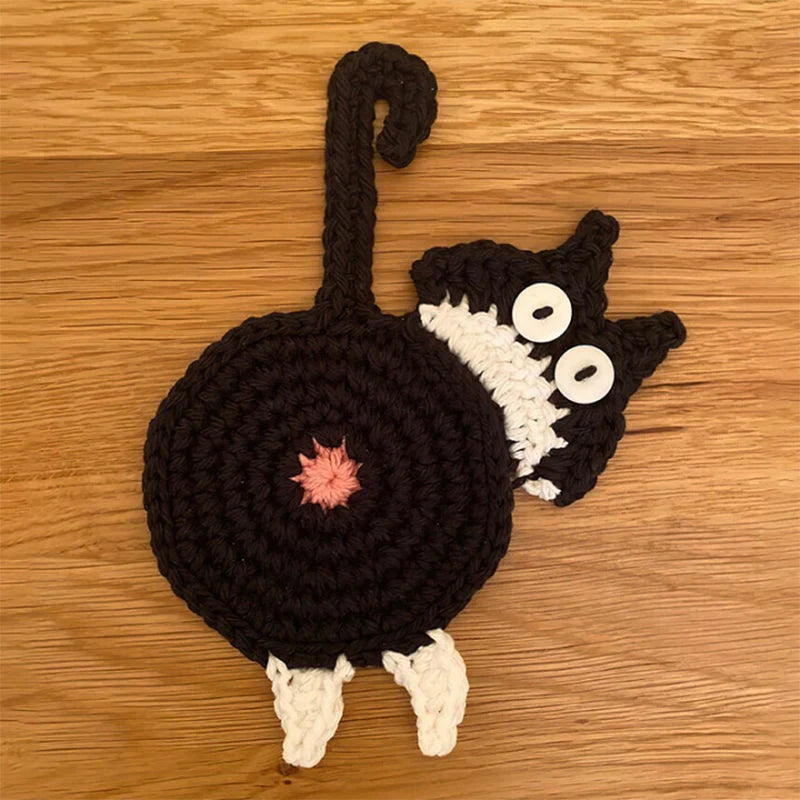 KatzenPfötchen – Handgefertigte Strickuntersetzer