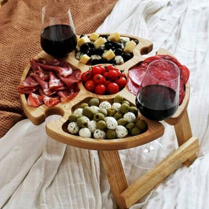 Kompakter Klapp-Picknicktisch aus Holz – Perfekt für unterwegs!