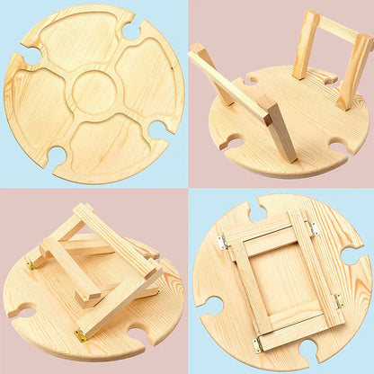 Kompakter Klapp-Picknicktisch aus Holz – Perfekt für unterwegs!