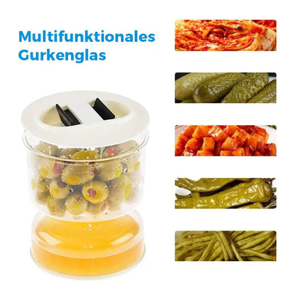 PickleFresh – Der praktische Essiggurken- & Olivenbehälter mit Sieb
