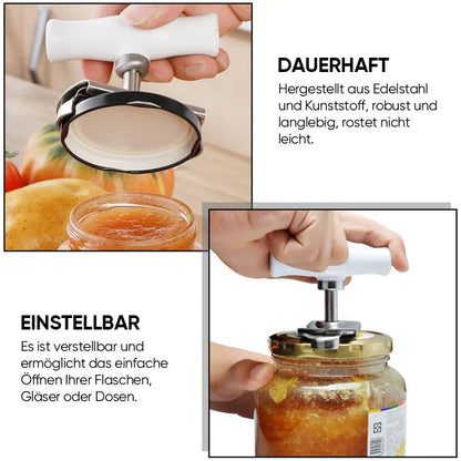 FlexiDreh – Verstellbarer Glas- und Dosenöffner aus Edelstahl