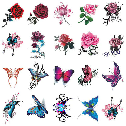 3D-Kunsttattoo Sticker-Set (50 Stück)