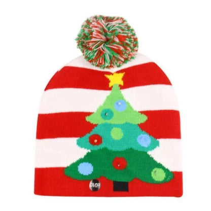 Weihnachtliche LED-Strickmütze mit festlichem Design