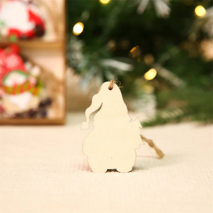 Holz-Weihnachtsbaum-Dekoration Set mit Zwergen