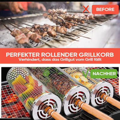Drehbarer Edelstahl-Grillkäfig