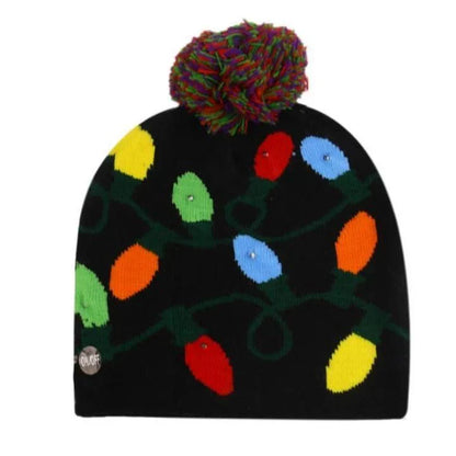 Weihnachtliche LED-Strickmütze mit festlichem Design