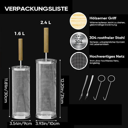 Drehbarer Edelstahl-Grillkäfig