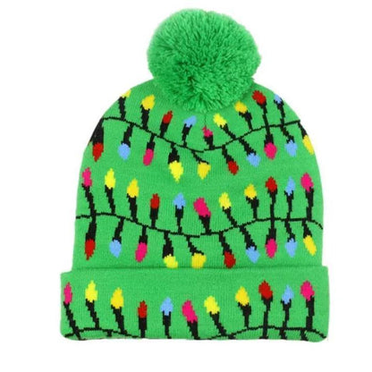 Weihnachtliche LED-Strickmütze mit festlichem Design