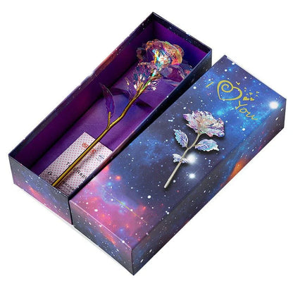 Bunte Galaxie Rose – Ein ewiges Zeichen der Liebe