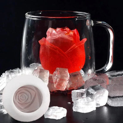3D Silikon-Rosenform – Eiswürfelform für kreative Getränke