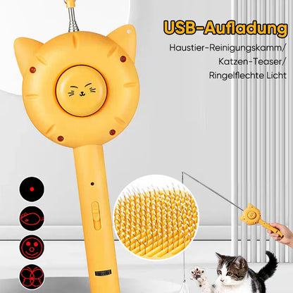 Einziehbarer Pflegekamm – Sanfte Fellpflege und Spielspaß für Katzen