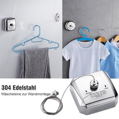 Praktische Teleskop-Wäscheleine aus Edelstahl