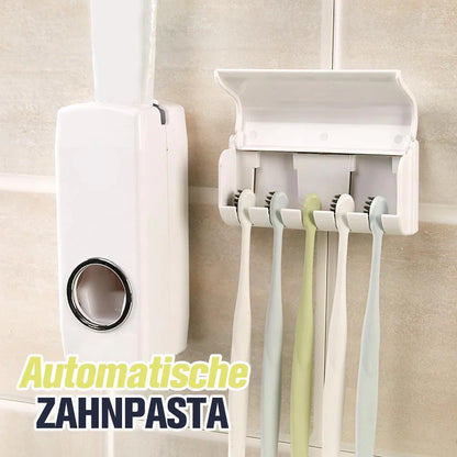 Praktischer Zahnpasta Spender & Zahnbürstenhalter Set