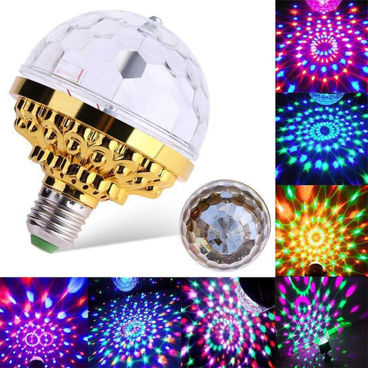Bunte LED-Party-Glühbirne – Dreht sich automatisch für coole Lichteffekte!