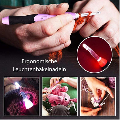 Leuchtende Häkelnadeln Set – 9-teilig für kreatives Handarbeiten