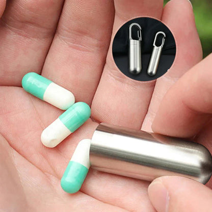Kompakte Edelstahl-Pillendose