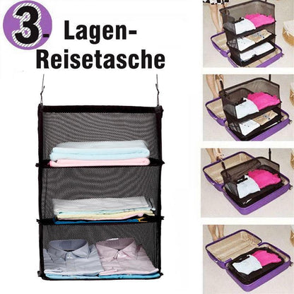 3-in-1 Faltbarer Aufbewahrungsbeutel mit Haken – Vielseitiger Kleiderschrank-Organizer für Reisen und Zuhause