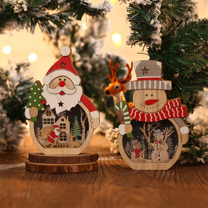 LED-Weihnachtslichter aus Holz
