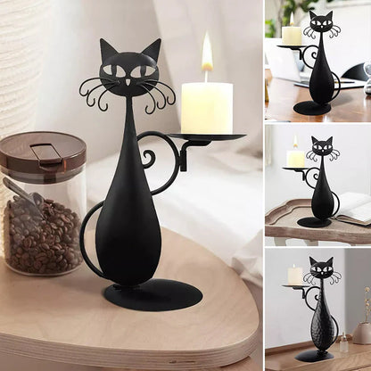 Mystischer Katzen-Kerzenhalter