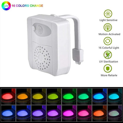 LED-Toilettenlicht mit UV-Sterilisation – 16 Farben