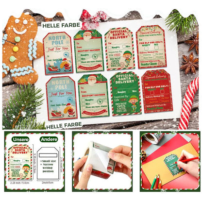 Weihnachtliche Geschenkaufkleberrolle (200 Stück)
