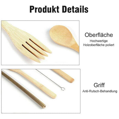 Nachhaltiges Bambus-Besteckset – Tragbar, stilvoll und umweltfreundlich
