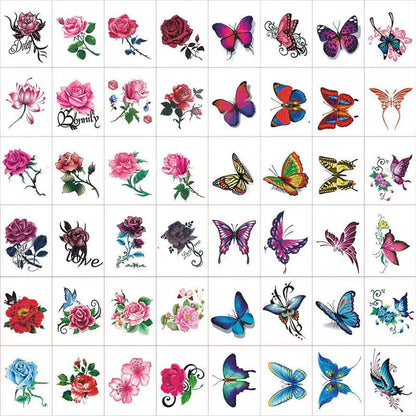 3D-Kunsttattoo Sticker-Set (50 Stück)