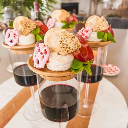 Eleganter Weinglas-Aufsatz – Perfekt für Wein und Snacks
